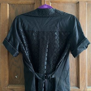 Vivienne Westwood black shirt with lace back and bustle